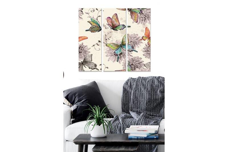 Dekorativ MDF-maling 3-Deler 20x50 cm - Flerfarget - Innredning - Bilder & kunst - Lerretsbilder