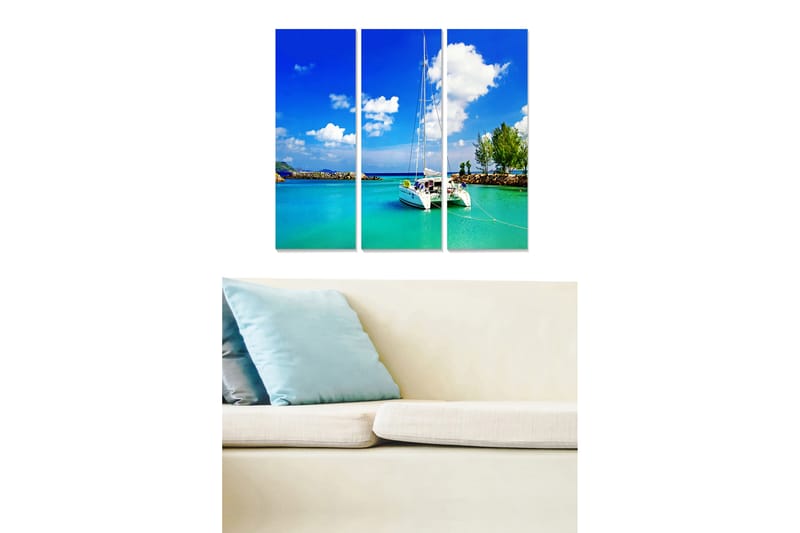 Dekorativ MDF-maling 3-Deler 20x50 cm - Flerfarget - Innredning - Bilder & kunst - Lerretsbilder