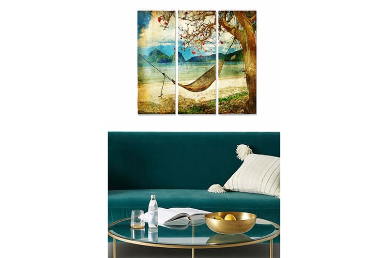 Dekorativ MDF-maling 3-Deler 20x50 cm - Flerfarget - Innredning - Bilder & kunst - Lerretsbilder