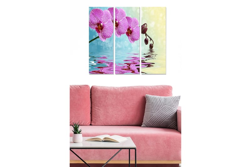 Dekorativ MDF-maling 3-Deler 20x50 cm - Flerfarget - Innredning - Bilder & kunst - Lerretsbilder