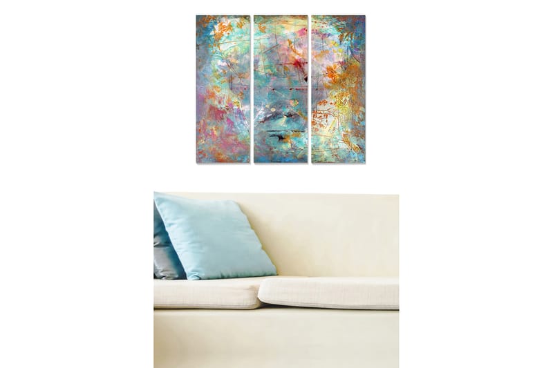 Dekorativ MDF-maling 3-Deler 20x50 cm - Flerfarget - Innredning - Bilder & kunst - Lerretsbilder