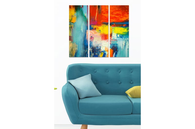 Dekorativ MDF-maling 3-Deler 20x50 cm - Flerfarget - Innredning - Bilder & kunst - Lerretsbilder