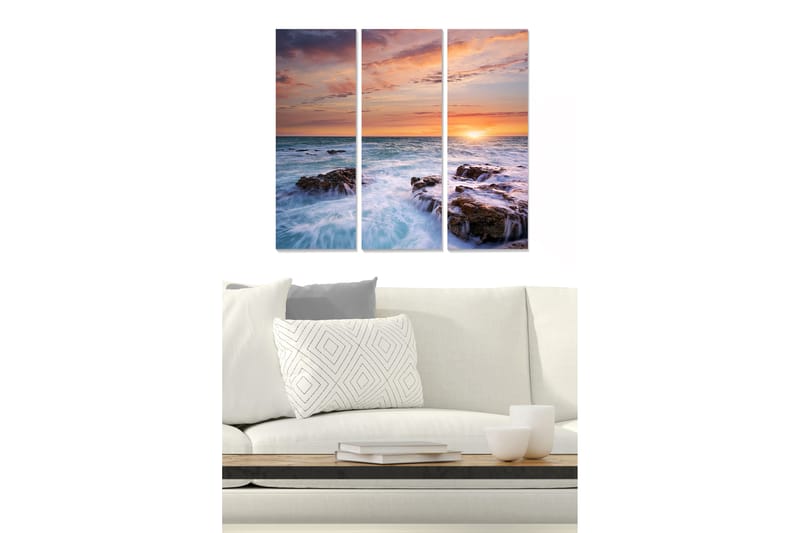 Dekorativ MDF-maling 3-Deler 20x50 cm - Flerfarget - Innredning - Bilder & kunst - Lerretsbilder