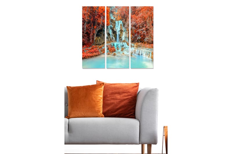 Dekorativ MDF-maling 3-Deler 20x50 cm - Flerfarget - Innredning - Bilder & kunst - Lerretsbilder