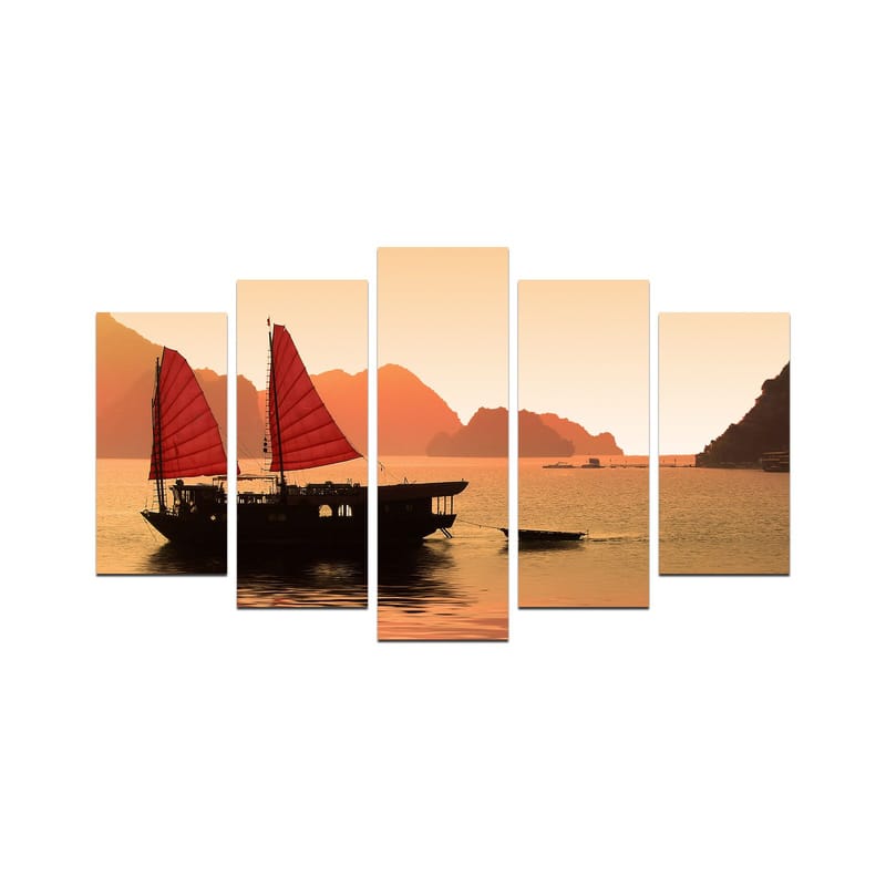 Dekorativ MDF-maling 5-Deler 20x60 cm, Flerfarget