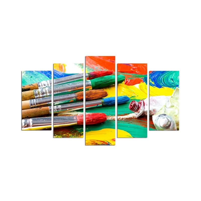 Dekorativ MDF-maling 5-Deler 20x60 cm, Flerfarget