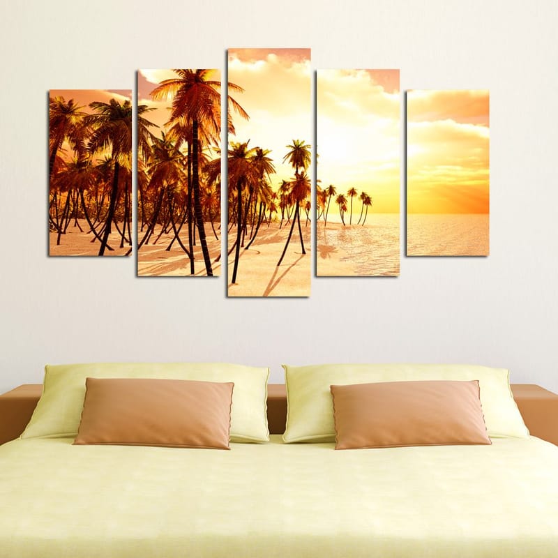 Dekorativ MDF-maling 5-Deler 20x60 cm - Flerfarget - Innredning - Bilder & kunst - Lerretsbilder