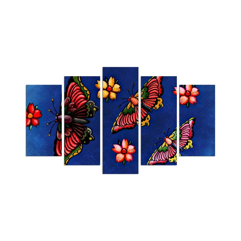 Dekorativ MDF-maling 5-Deler 20x60 cm, Flerfarget