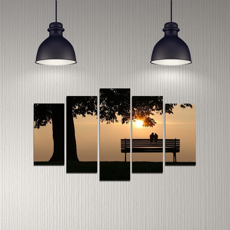 Dekorativ MDF-maling 5-Deler 20x60 cm - Flerfarget - Innredning - Bilder & kunst - Lerretsbilder