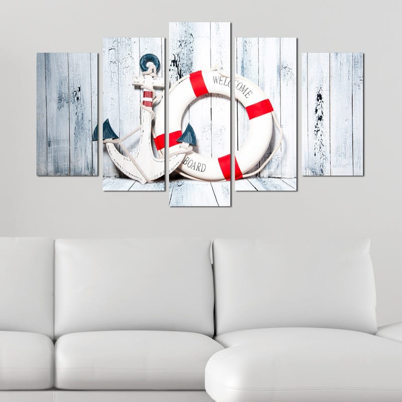 Dekorativ MDF-maling 5-Deler 20x60 cm - Flerfarget - Innredning - Bilder & kunst - Lerretsbilder