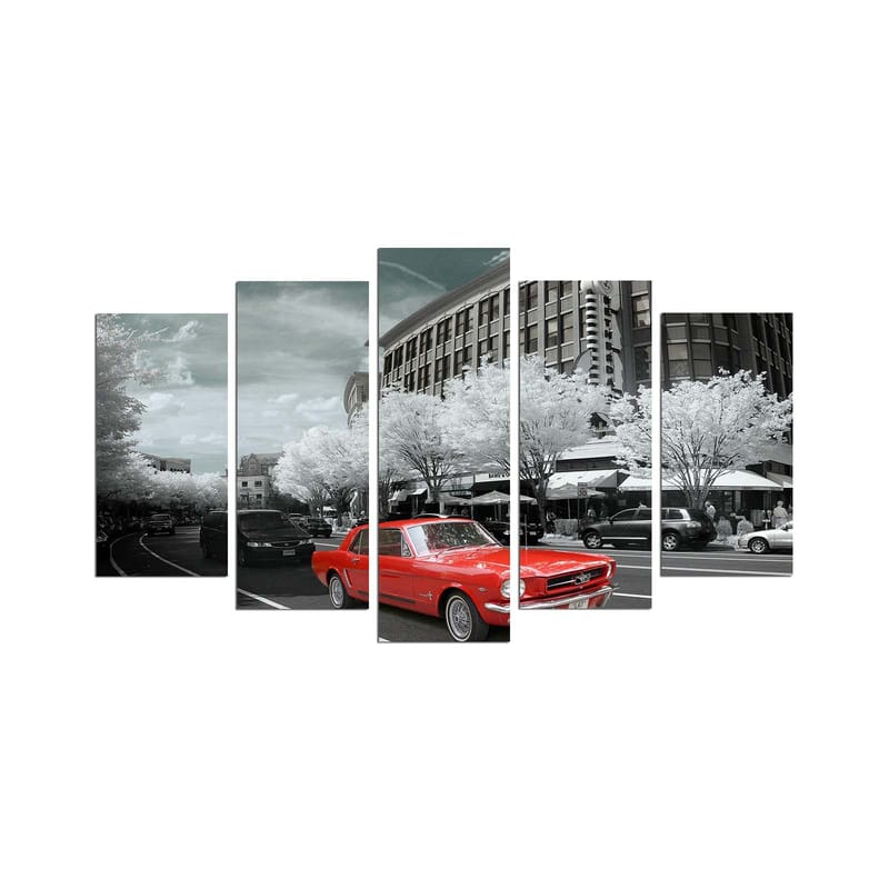 Dekorativ MDF-maling 5-Deler 20x60 cm, Flerfarget