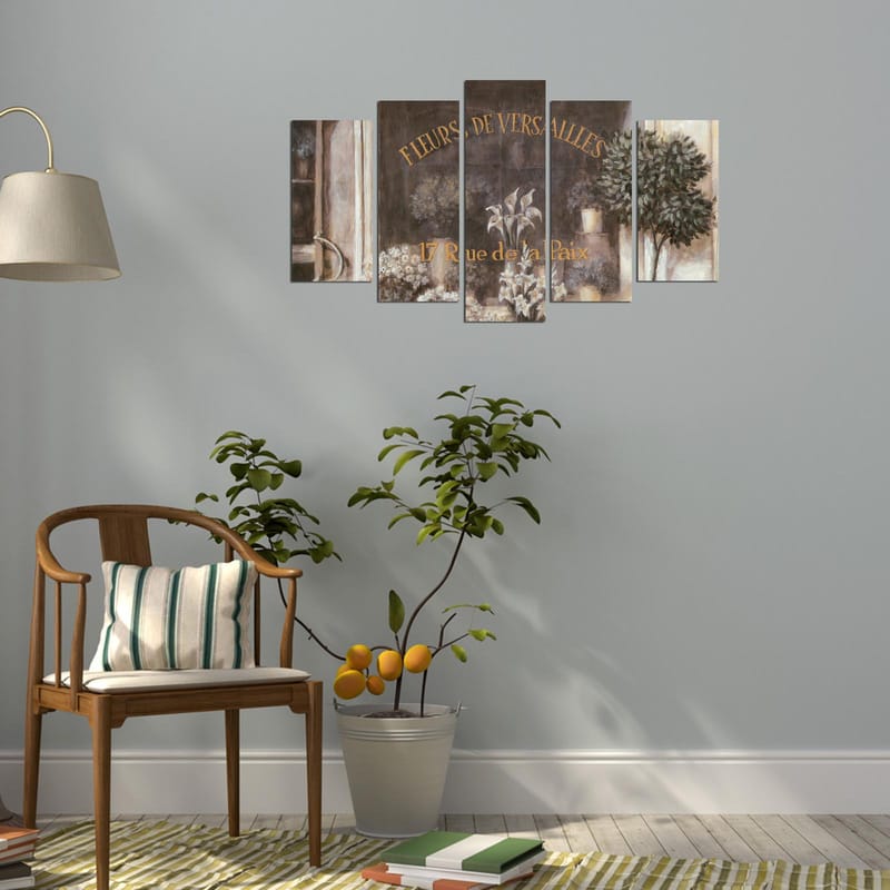 Dekorativ MDF-maling 5-Deler 20x60 cm - Flerfarget - Innredning - Bilder & kunst - Lerretsbilder