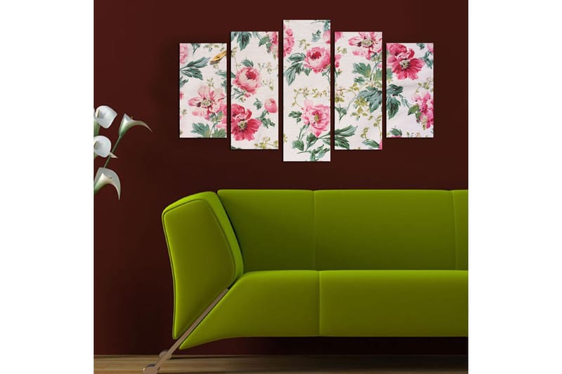 Dekorativ MDF-maling 5-Deler 20x60 cm - Flerfarget - Innredning - Bilder & kunst - Lerretsbilder