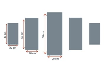 Dekorativ MDF-maling 5-Deler 20x60 cm - Flerfarget - Innredning - Bilder & kunst - Lerretsbilder