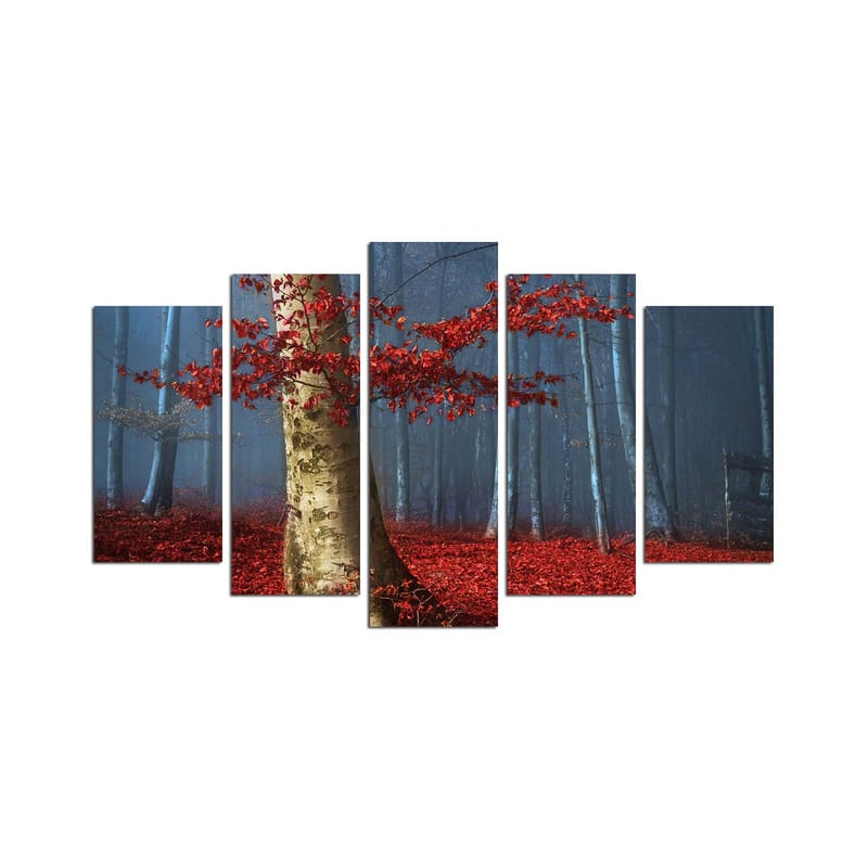 Dekorativ MDF-maling 5-Deler 20x60 cm - Flerfarget - Innredning - Bilder & kunst - Lerretsbilder