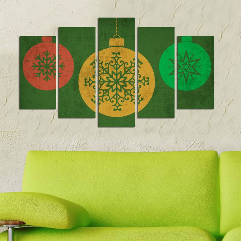 Dekorativ MDF-maling 5-Deler 20x60 cm - Flerfarget - Innredning - Bilder & kunst - Lerretsbilder