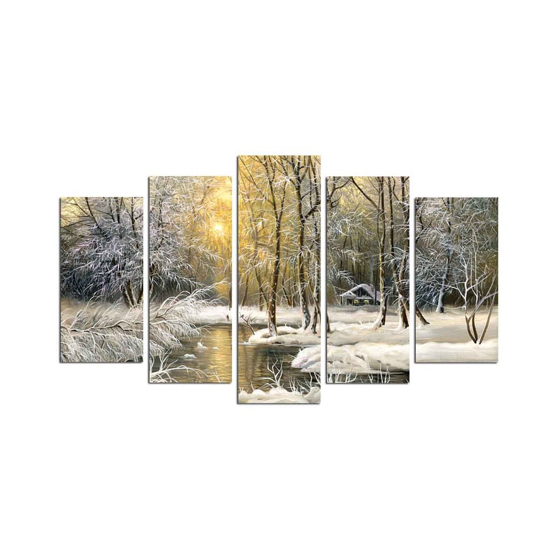 Dekorativ MDF-maling 5-Deler 20x60 cm - Flerfarget - Innredning - Bilder & kunst - Lerretsbilder