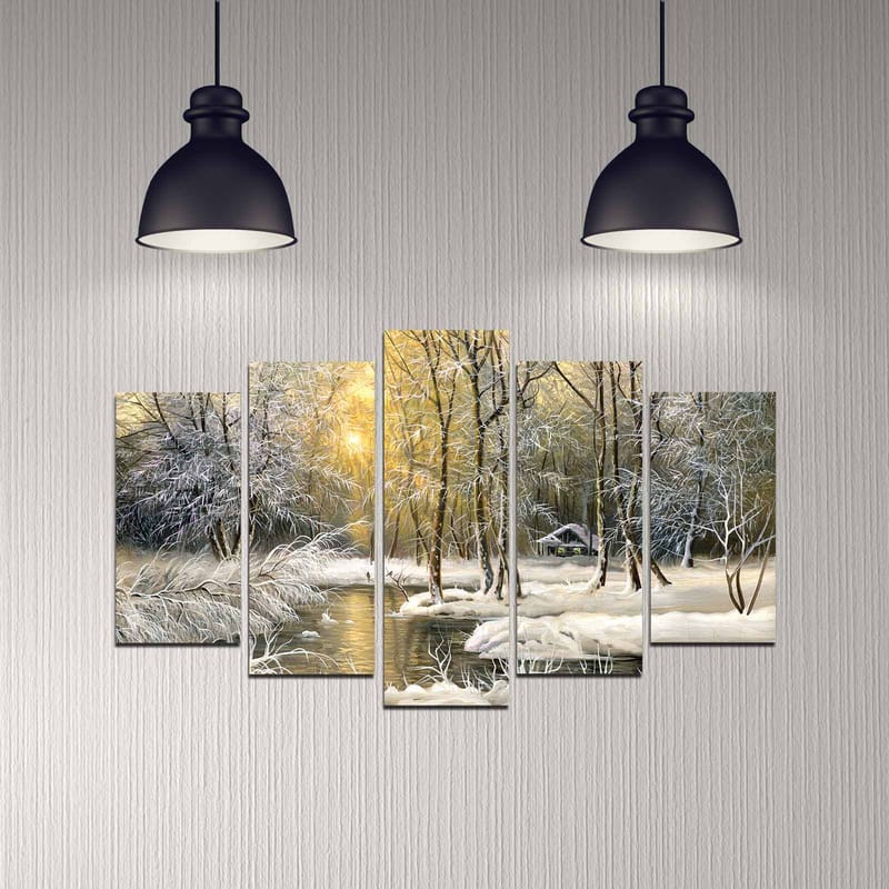 Dekorativ MDF-maling 5-Deler 20x60 cm - Flerfarget - Innredning - Bilder & kunst - Lerretsbilder