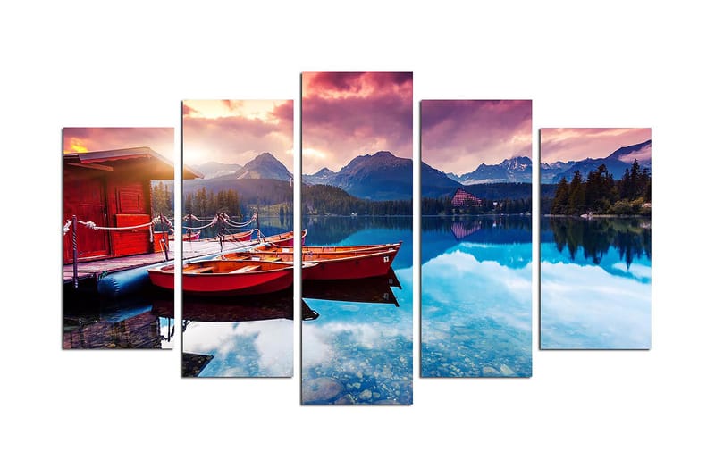 Dekorativ MDF-maling 5-Deler 20x60 cm - Flerfarget - Innredning - Bilder & kunst - Lerretsbilder
