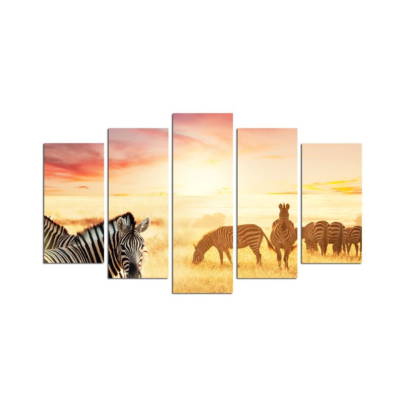 Dekorativ MDF-maling 5-Deler 20x60 cm - Flerfarget - Innredning - Bilder & kunst - Lerretsbilder