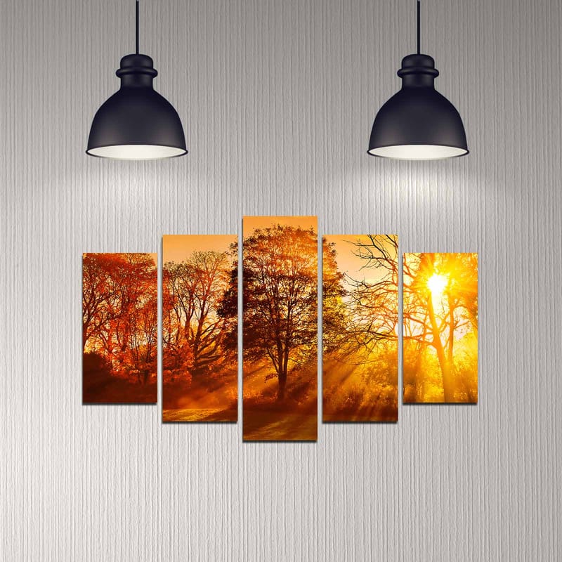 Dekorativ MDF-maling 5-Deler 20x60 cm - Flerfarget - Innredning - Bilder & kunst - Lerretsbilder