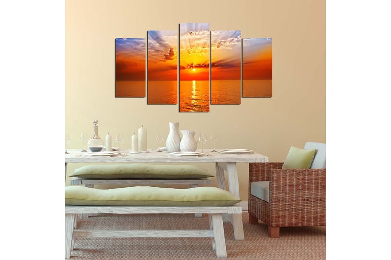 Dekorativ MDF-maling 5-Deler 20x60 cm - Flerfarget - Innredning - Bilder & kunst - Lerretsbilder