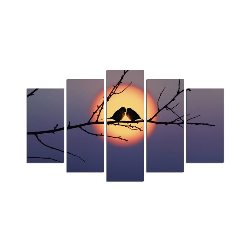Dekorativ MDF-maling 5-Deler 20x60 cm - Flerfarget - Innredning - Bilder & kunst - Lerretsbilder