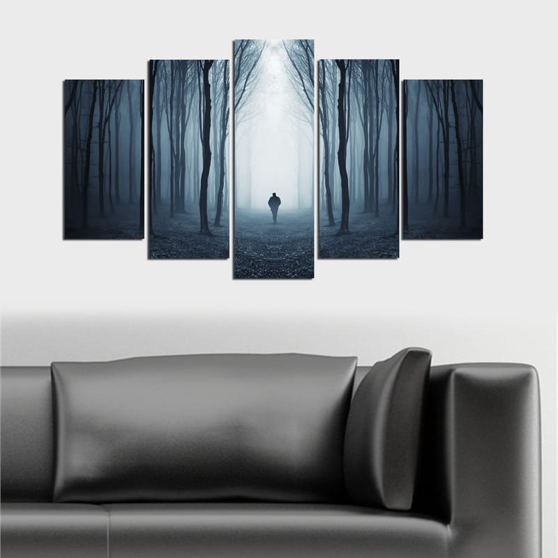 Dekorativ MDF-maling 5-Deler 20x60 cm - Flerfarget - Innredning - Bilder & kunst - Lerretsbilder