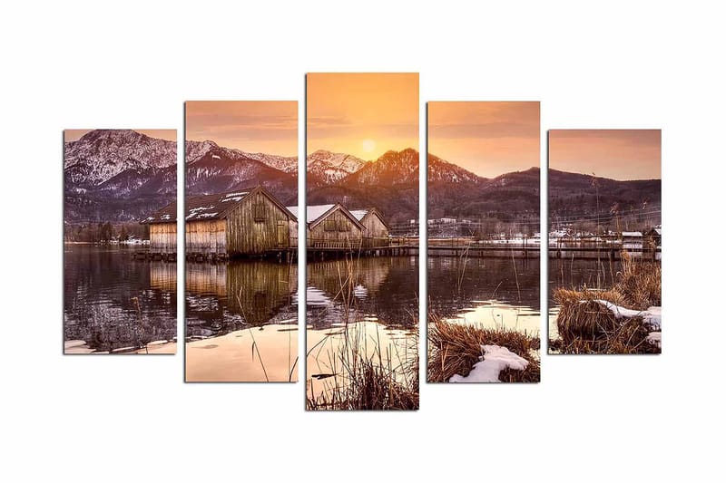 Dekorativ MDF-maling 5-Deler 20x60 cm - Flerfarget - Innredning - Bilder & kunst - Lerretsbilder