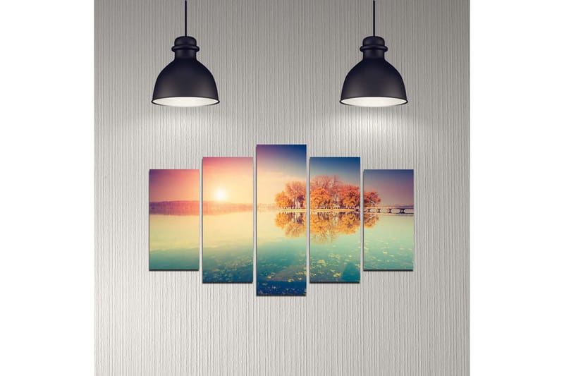 Dekorativ MDF-maling 5-Deler 20x60 cm - Flerfarget - Innredning - Bilder & kunst - Lerretsbilder