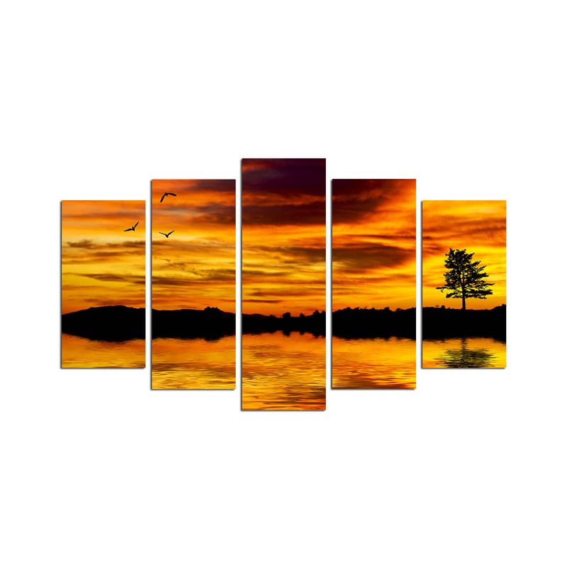 Dekorativ MDF-maling 5-Deler 20x60 cm - Flerfarget - Innredning - Bilder & kunst - Lerretsbilder