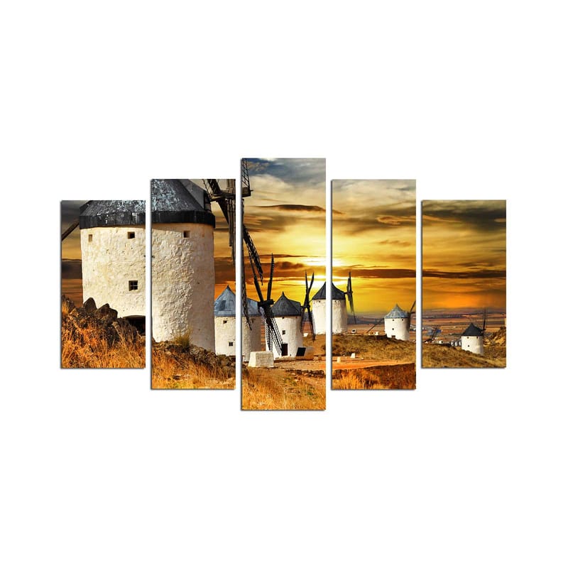 Dekorativ MDF-maling 5-Deler 20x60 cm - Flerfarget - Innredning - Bilder & kunst - Lerretsbilder