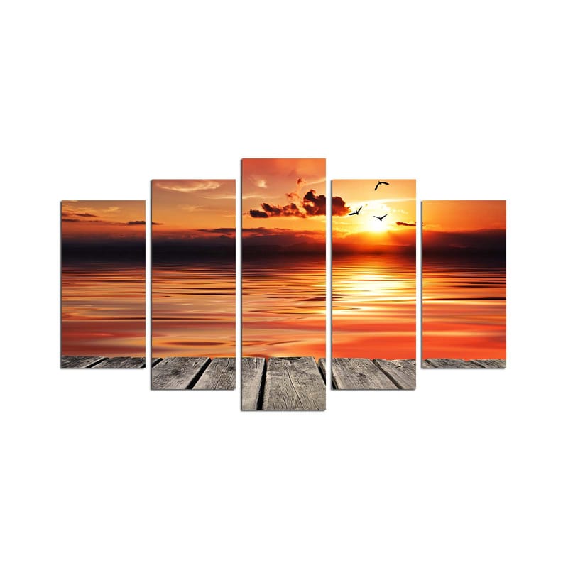 Dekorativ MDF-maling 5-Deler 20x60 cm - Flerfarget - Innredning - Bilder & kunst - Lerretsbilder