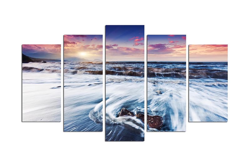 Dekorativ MDF-maling 5-Deler 20x60 cm - Flerfarget - Innredning - Bilder & kunst - Lerretsbilder