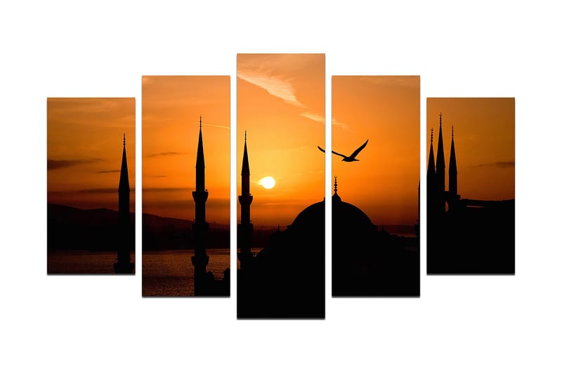 Dekorativ MDF-maling 5-Deler 20x60 cm - Flerfarget - Innredning - Bilder & kunst - Lerretsbilder
