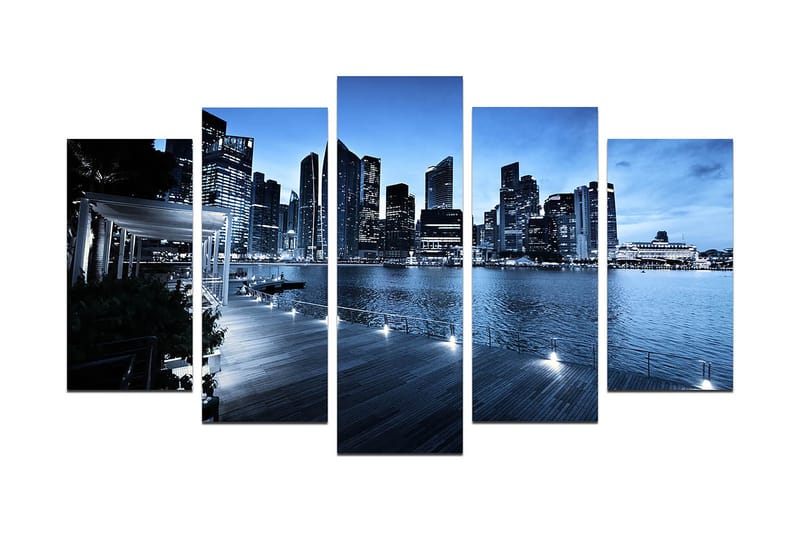 Dekorativ MDF-maling 5-Deler 20x60 cm - Flerfarget - Innredning - Bilder & kunst - Lerretsbilder