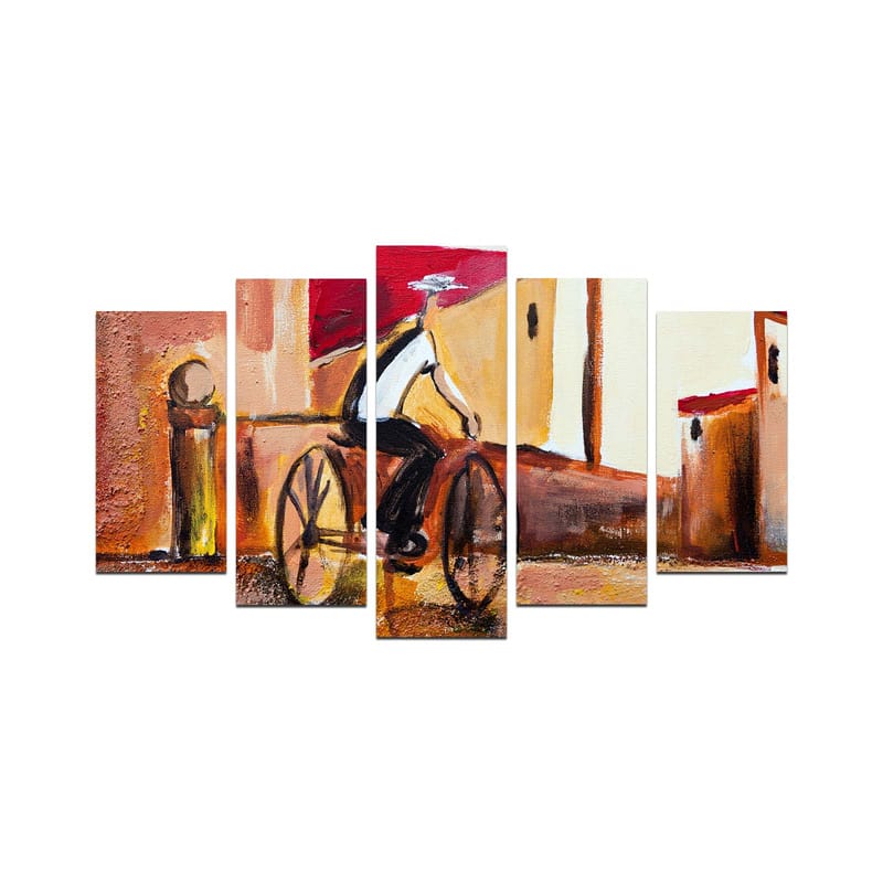 Dekorativ MDF-maling 5-Deler 20x60 cm - Flerfarget - Innredning - Bilder & kunst - Lerretsbilder