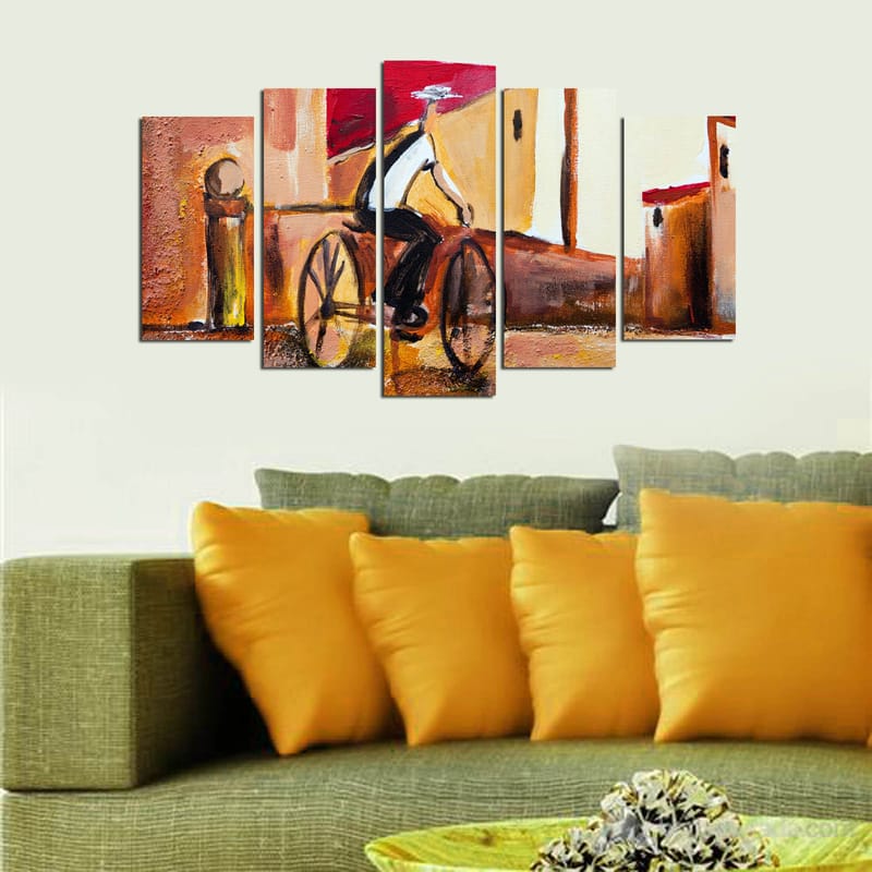 Dekorativ MDF-maling 5-Deler 20x60 cm - Flerfarget - Innredning - Bilder & kunst - Lerretsbilder