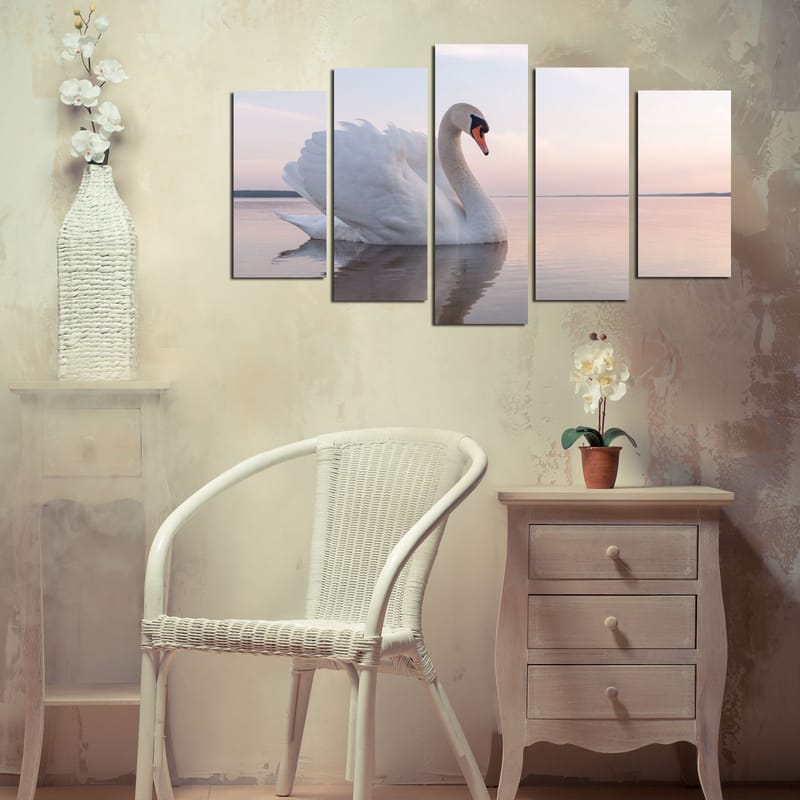 Dekorativ MDF-maling 5-Deler 20x60 cm - Flerfarget - Innredning - Bilder & kunst - Lerretsbilder
