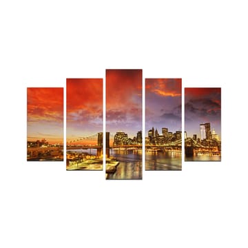 Dekorativ MDF-maling 5-Deler 20x60 cm - Flerfarget - Innredning - Bilder & kunst - Lerretsbilder