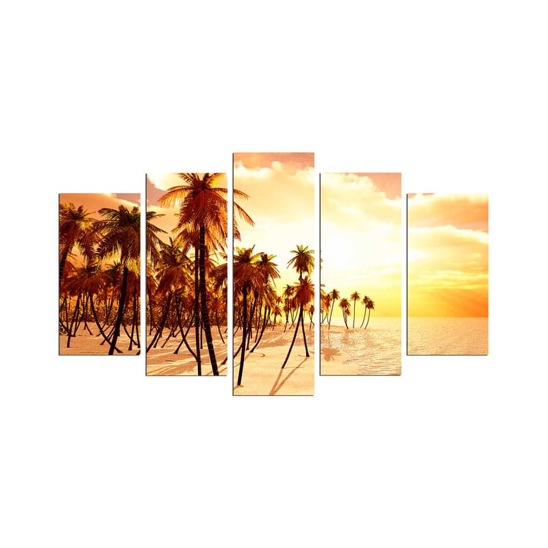 Dekorativ MDF-maling 5-Deler 20x60 cm - Flerfarget - Innredning - Bilder & kunst - Lerretsbilder