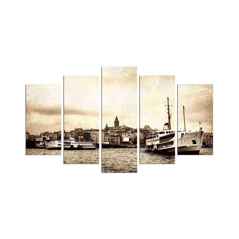 Dekorativ MDF-maling 5-Deler 20x60 cm - Flerfarget - Innredning - Bilder & kunst - Lerretsbilder