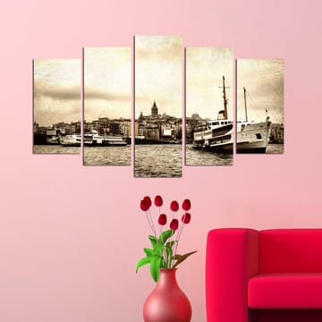 Dekorativ MDF-maling 5-Deler 20x60 cm - Flerfarget - Innredning - Bilder & kunst - Lerretsbilder