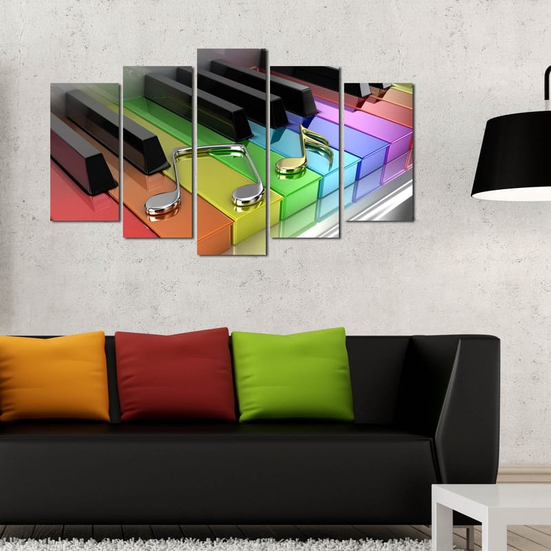 Dekorativ MDF-maling 5-Deler 20x60 cm - Flerfarget - Innredning - Bilder & kunst - Lerretsbilder