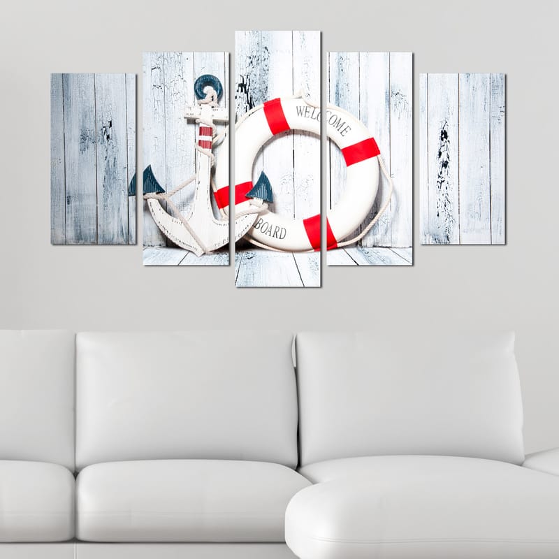 Dekorativ MDF-maling 5-Deler 20x60 cm - Flerfarget - Innredning - Bilder & kunst - Lerretsbilder