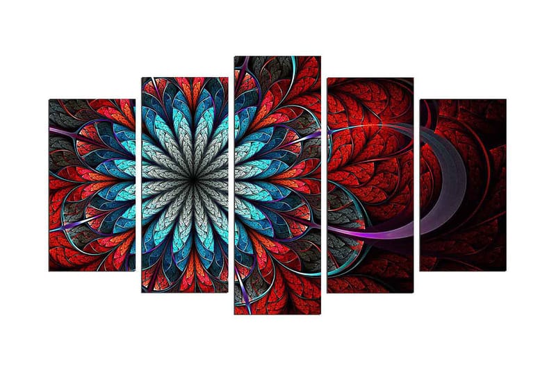 Dekorativ MDF-maling 5-Deler 20x60 cm - Flerfarget - Innredning - Bilder & kunst - Lerretsbilder