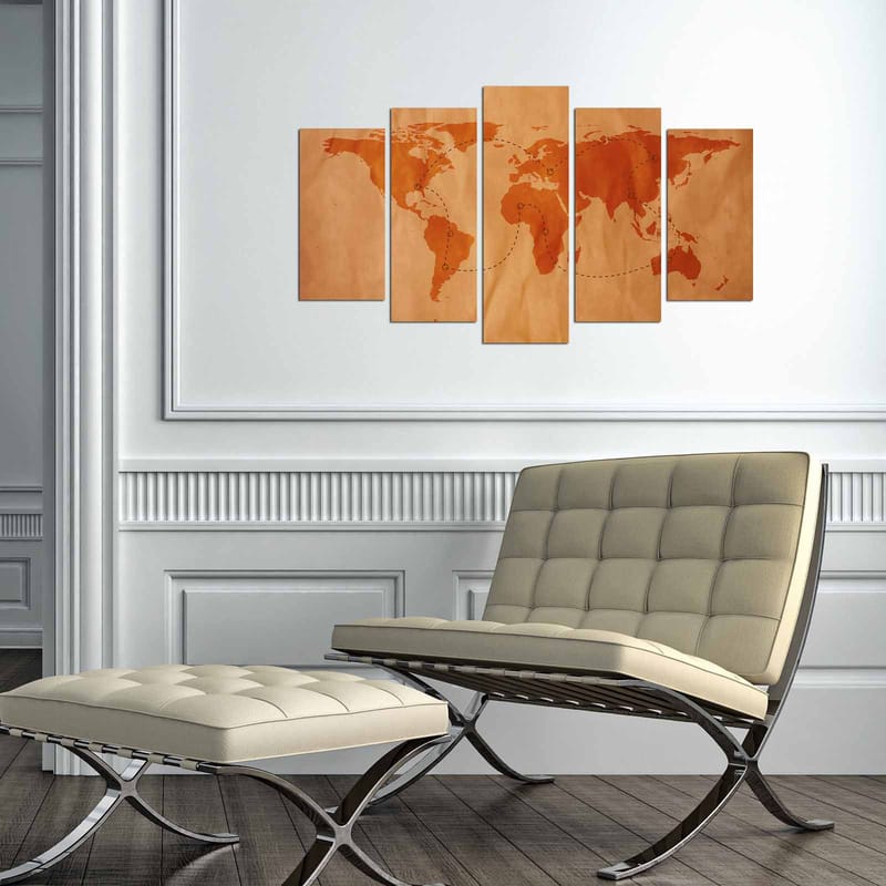 Dekorativ MDF-maling 5-Deler 20x60 cm - Flerfarget - Innredning - Bilder & kunst - Lerretsbilder