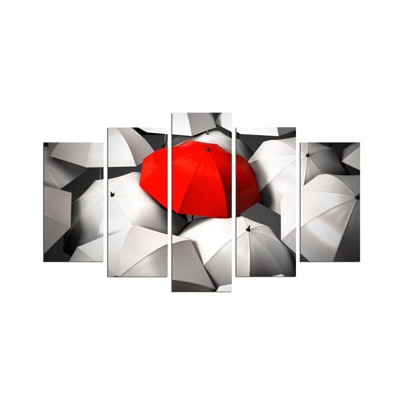 Dekorativ MDF-maling 5-Deler 20x60 cm - Flerfarget - Innredning - Bilder & kunst - Lerretsbilder