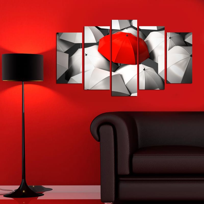 Dekorativ MDF-maling 5-Deler 20x60 cm - Flerfarget - Innredning - Bilder & kunst - Lerretsbilder