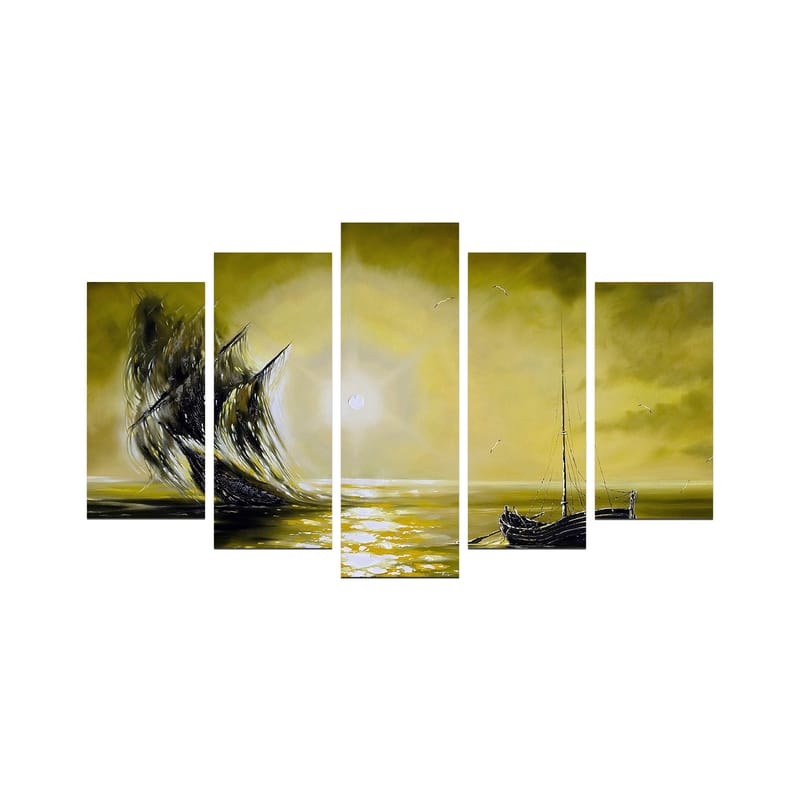 Dekorativ MDF-maling 5-Deler 20x60 cm - Flerfarget - Innredning - Bilder & kunst - Lerretsbilder